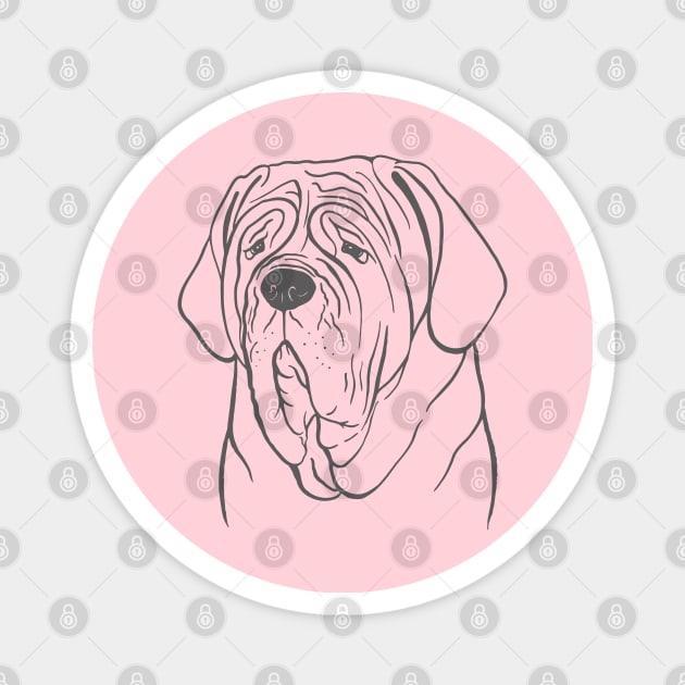 Neapolitan Mastiff (Pink and Gray) Magnet by illucalliart